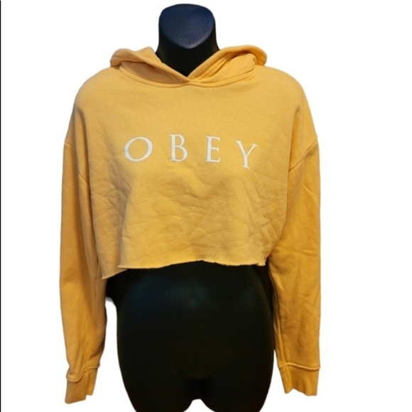 Obey Tops - Obey Crop Hoodie Sz M